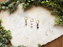 Load image into Gallery viewer, Beaded Square Hoops
