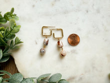 Load image into Gallery viewer, Beaded Square Hoops
