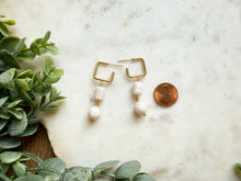 Load image into Gallery viewer, Beaded Square Hoops

