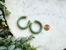 Load image into Gallery viewer, Solid Colored Clay Hoops
