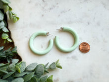 Load image into Gallery viewer, Solid Colored Clay Hoops
