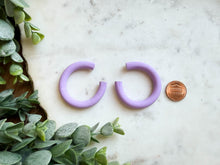 Load image into Gallery viewer, Solid Colored Clay Hoops
