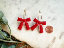 Load image into Gallery viewer, Lace Bow Hoops
