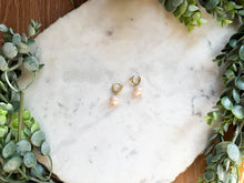 Load image into Gallery viewer, Pearl with Bow Huggies
