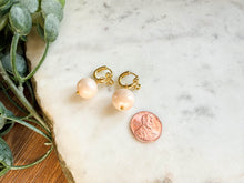 Load image into Gallery viewer, Pearl with Bow Huggies
