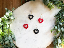 Load image into Gallery viewer, Rose Heart Hoops
