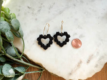 Load image into Gallery viewer, Rose Heart Hoops
