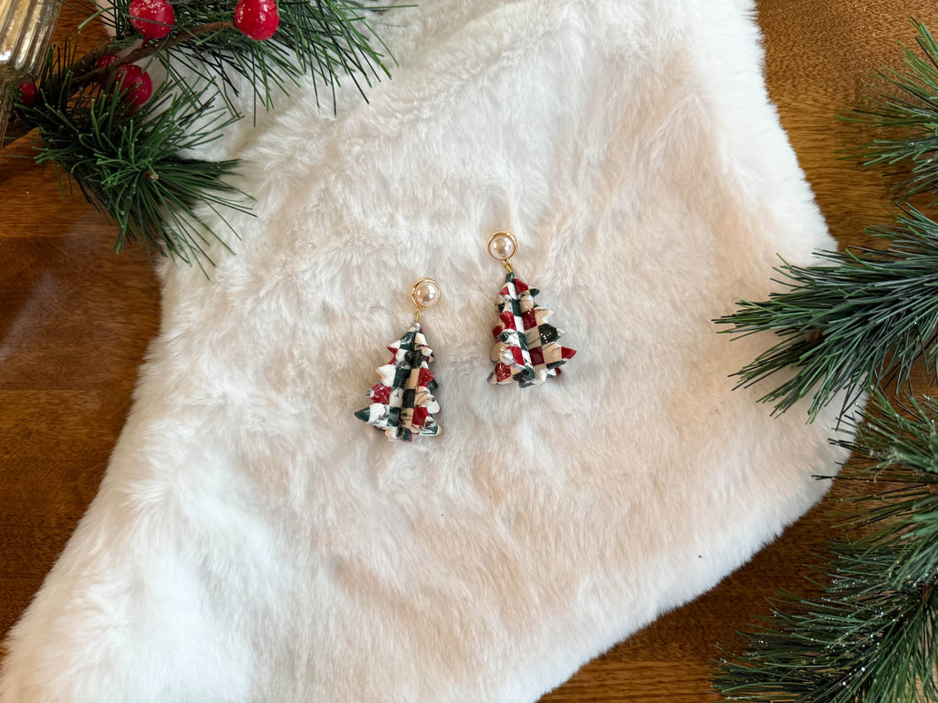 Checkered Christmas Tree Drops