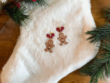 Load image into Gallery viewer, Gingerbread Bow Dangles
