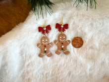 Load image into Gallery viewer, Gingerbread Bow Dangles
