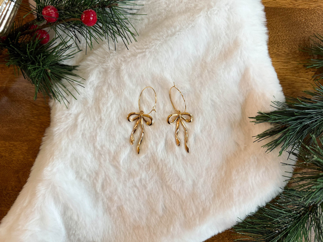 Golden Bow Hoops