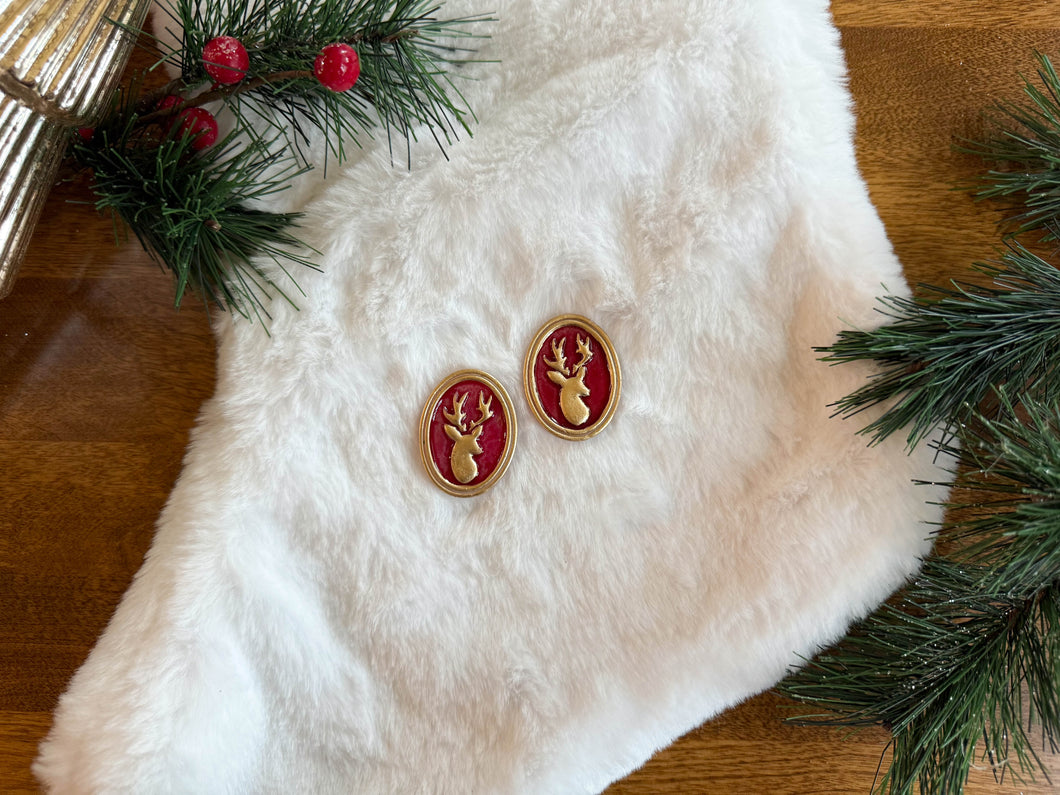 Stained Glass Deer Studs