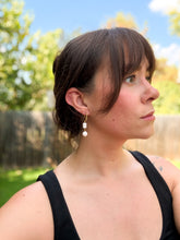 Load image into Gallery viewer, Beaded Square Hoops
